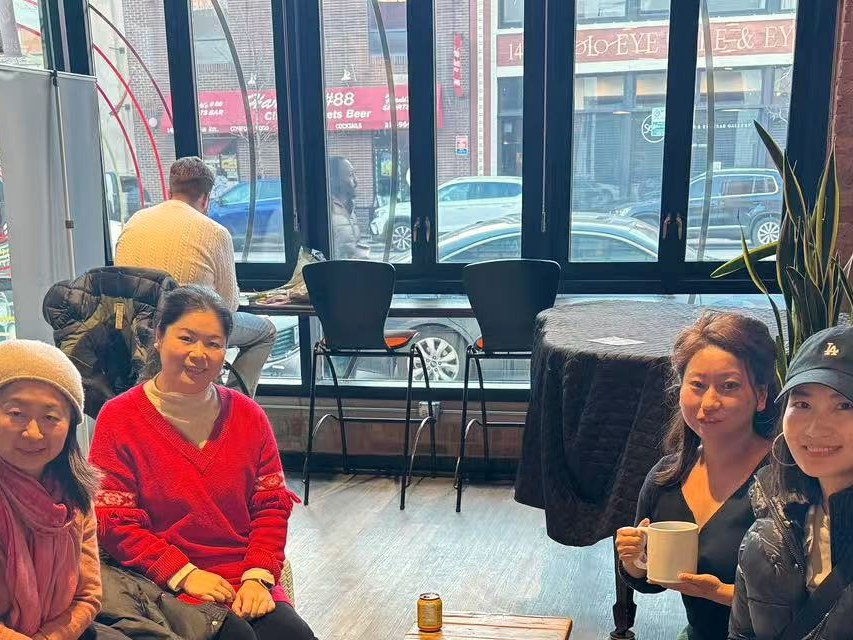 AAWA women gathered for conversation at a Chicago coffee shop